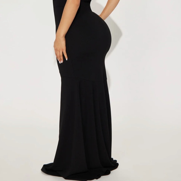 Fashion Nova Enchanted One Shoulder Maxi Dress - Black XS - Picture 3 of 5